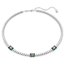 Matrix Tennis Halskette, Verschiedene Schliffe, Grün, Rhodiniert - Swarovski, 5666168