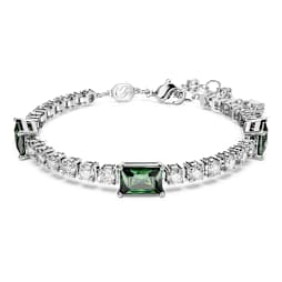 Matrix Tennis Armband, Verschiedene Schliffe, Grün, Rhodiniert - Swarovski, 5666422