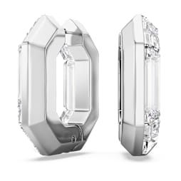 Orecchini a cerchio Lucent, Forma ottagonale, Piccoli, Bianchi - Swarovski, 5696289
