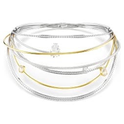 Hyperbola choker, Mixed cuts, White, Mixed metal finish - Swarovski, 5698477