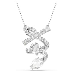 Hyperbola pendant, Mixed cuts, White, Rhodium plated - Swarovski, 5698547