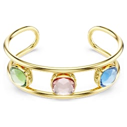 Chroma cuff, Cushion cut, Multicolored, Gold-tone plated - Swarovski, 5705836