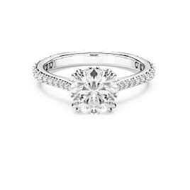 Anillo de cóctel Stilla, Talla redonda, Pavé, Blanco, Baño de rodio - Swarovski, 5645252