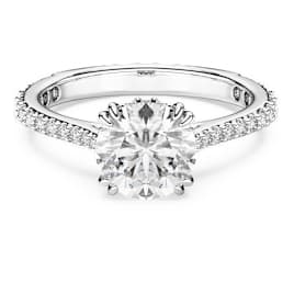 Stilla リング, ラウンドカット, パヴェ, ホワイト, ロジウム・プレーティング - Swarovski, 5645252