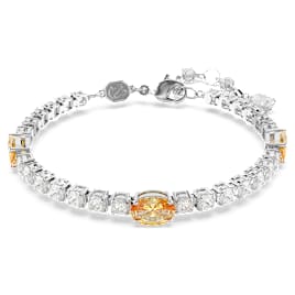 Bracelet Matrix Tennis, Tailles variées, Jaune, Métal rhodié - Swarovski, 5666425