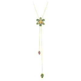 Pandantiv în Y Idyllia, Tăieturi mixte, Floare, Multicolor, Finisaj din aur de 18k - Swarovski, 5717158