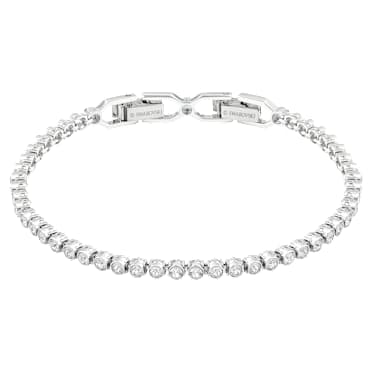 Emily Tennis bracelet, Round cut, White, Rhodium plated - Swarovski, 1808960