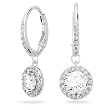 Una Angelic Drop-Ohrhänger, Rundschliff, Weiß, Rhodiniert - Swarovski, 5142721