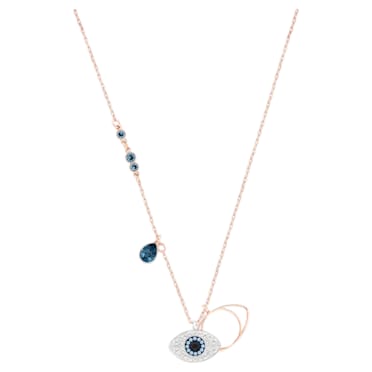 Swarovski Symbolic 链坠, Evil eye, 蓝色, 混合金属润饰 - Swarovski, 5172560