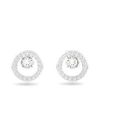 Kolczyki zapinane na sztyft Creativity, Białe, Powłoka z rodu - Swarovski, 5201707