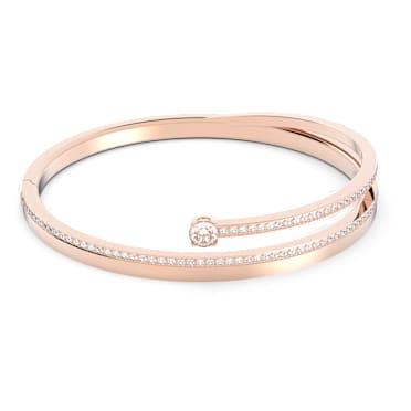 Fresh กำไล, เจียระไนทรงกลม, ขาว, เคลือบโทนสีโรสโกลด์ - Swarovski, 5217727