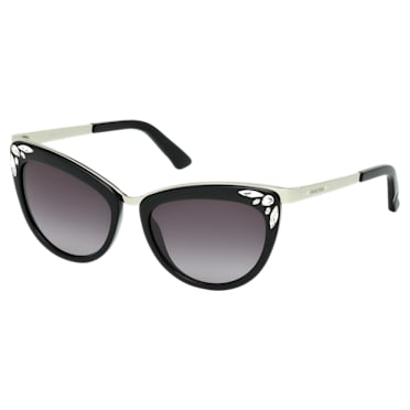 Fortune sunglasses, Cat-Eye shape, SK0102-F 01B, Black - Swarovski, 5219662