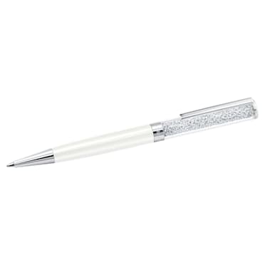 Crystalline ballpoint pen, White, White lacquered, chrome plated - Swarovski, 5224392