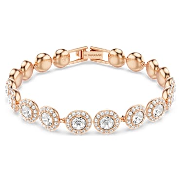 Bracelet Tennis Una Angelic, Taille ronde, Pavé, Medium, Blanc, Placage de ton or rosé - Swarovski, 5240513