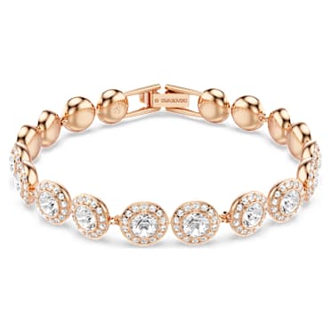 Una Angelic bracelet, Round cut, Pavé, Medium, White, 18K rose gold finish - Swarovski, 5240513