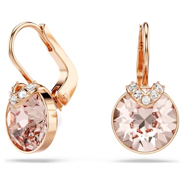 Bella V Oorhangers, Ronde slijpvorm, Goudkleurig, 18k roségouden afwerking - Swarovski, 5299318