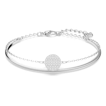 กำไล Sublima, ขาว, เคลือบโรเดียม - Swarovski, 5389044