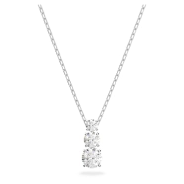 Stilla Attract pendant, Round cut, White, Rhodium plated - Swarovski, 5414970