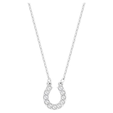 Towards necklace, Horse shoe, White, Rhodium plated - Swarovski, 5422290