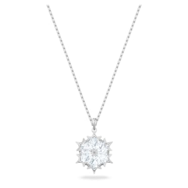 Magic pendant, Snowflake, White, Rhodium plated - Swarovski, 5428432