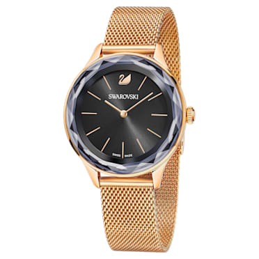 Reloj Octea Nova Mini, Fabricado en Suiza, Brazalete de metal, Negro, Acabado tono oro rosa - Swarovski, 5430424