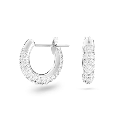 Dextera Kreolen, Pavé, Klein, Weiß, Rhodiniert - Swarovski, 5446004