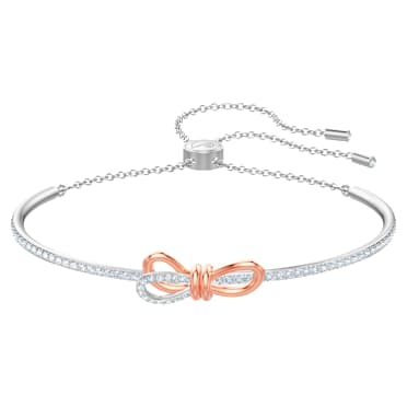 Lifelong Bow กำไล, โบว์, ขาว, เคลือบโลหะหลากชนิด - Swarovski, 5447079