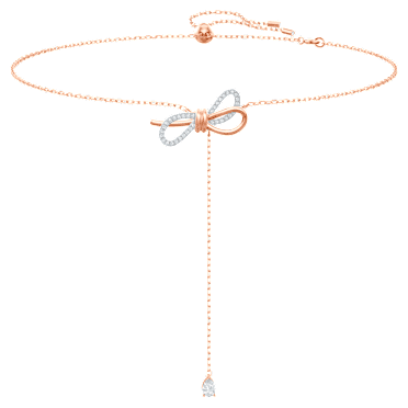 Lifelong Bow Kolye, Fiyonk, Beyaz, Karışık metal yüzey - Swarovski, 5447082
