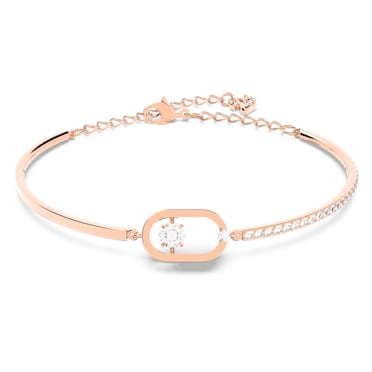 Swarovski Sparkling Dance bracelet, Round cut, Oval shape, White, Rose gold-tone plated - Swarovski, 5472382