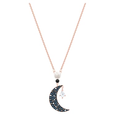 Pendentif Swarovski Symbolic, Lune et étoile, Multicolore, Placage de ton or rosé - Swarovski, 5489534