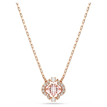 Collana Una, Quadrifoglio, Rosa, Finitura oro rosa 18K - Swarovski, 5514488