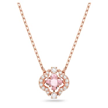 Una 네크리스, 클로버, 핑크, 로즈골드 톤 플래팅 - Swarovski, 5514488