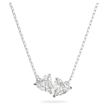 Mesmera Attract Halskette, Herz, Weiß, Rhodiniert - Swarovski, 5517117