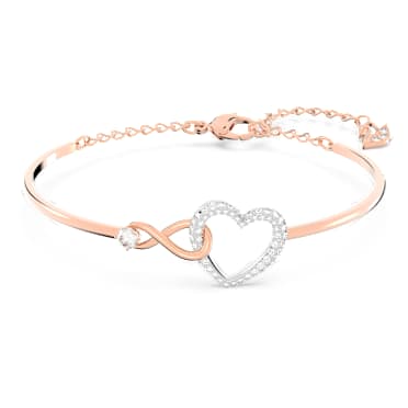 Hyperbola Armreif, Unendlichzeichen und Herz, Weiß, Metallmix - Swarovski, 5518869