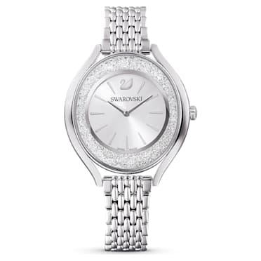 Crystalline Aura Uhr, Schweizer Produktion, Metallarmband, Silberfarben, Edelstahl - Swarovski, 5519462