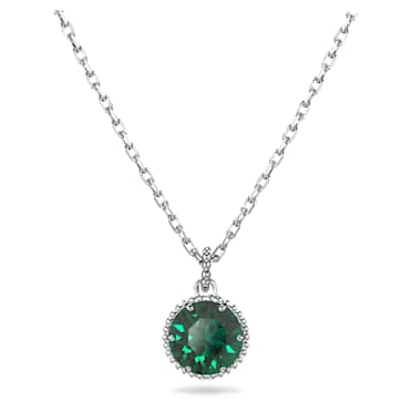 Birthstone hanger, Ronde slijpvorm, Mei, Groen, Rodium toplaag - Swarovski, 5522776
