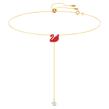 Swarovski Iconic Swan necklace, Swan, Red, Gold-tone plated - Swarovski, 5527408