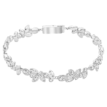 Diapason สร้อยข้อมือ, ผสมผสานเหลี่ยมเจียระไนหลายหลายรูปแบบ, ขาว, เคลือบโรเดียม - Swarovski, 5528190