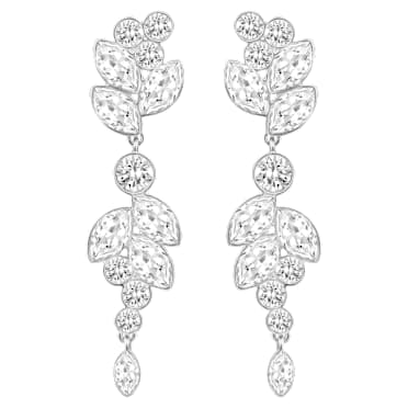 Długie kolczyki Diapason, Szlify różnorodne, Białe, Powłoka z rodu - Swarovski, 5528452