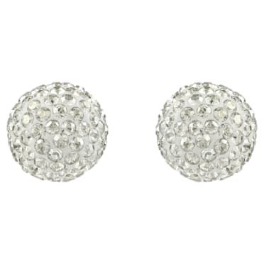Blow stud earrings, Gray, Gold-tone plated - Swarovski, 5528455