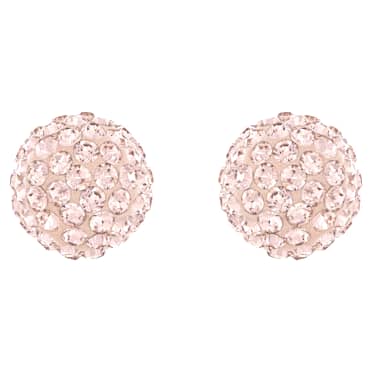 Blow düğme Küpeler, Pembe, Pembe altın rengi kaplama - Swarovski, 5528456