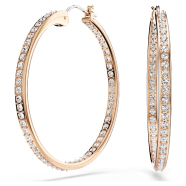 Sommerset karika fülbevaló, Fehér, 18 kt-os rózsaarany bevonat - Swarovski, 5528459