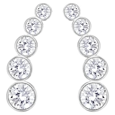Nausznice Harley, Szlif okrągły, Białe, Powłoka z rodu - Swarovski, 5528502