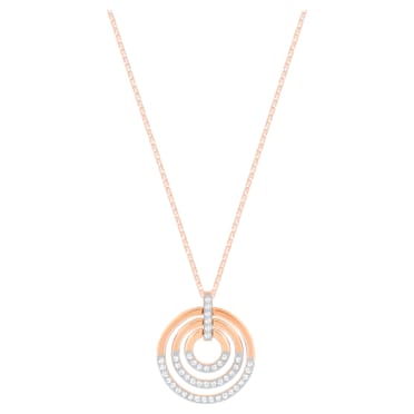 Circle pendant, Round shape, White, Mixed metal finish - Swarovski, 5528565