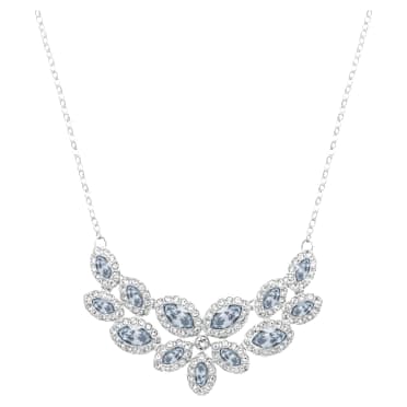 Collana Baron, Foglia, Grigia, Placcato rodio - Swarovski, 5528900