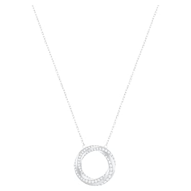 Hilt Kolye, Yuvarlak şekil, Beyaz, Rodyum kaplama - Swarovski, 5528929