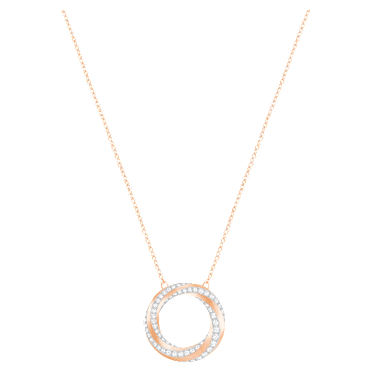 Hilt Kolye, Yuvarlak şekil, Beyaz, Pembe altın rengi kaplama - Swarovski, 5528930