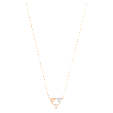 Verižica Heroism, Bela, Prevleka rožnato zlatega odtenka - Swarovski, 5528935