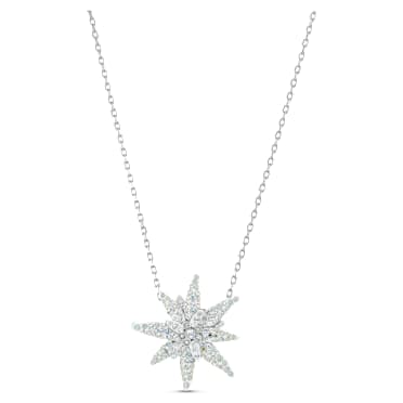 Pandantiv Edelweiss, multicolor în tonuri deschise, placat cu rodiu - Swarovski, 5534887