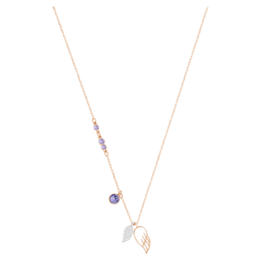Swarovski Symbolic pendant, Wing, Purple, Rose gold-tone plated - Swarovski, 5535523
